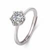 Anillo de Diamante Estilo Coreano Copo de Nieve Seis Garras, Anillo de Diamante de Un Quilate, Anillo Femenino con Forma de Corazón, Ceremonia de Boda, Foto de Boda