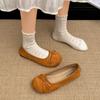 Zapatos Planos Rojos Franceses Ligeros de Moda Estilo Retro con Boca Baja para Mujer Verano 2025 Nuevo Estilo con Falda Zapatos Mary Jane para Mujer
