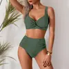 Traje de baño para mujer 2025 al por mayor Bikini transfronterizo Estilo europeo y americano Traje de baño de dos piezas Comercio exterior Cintura alta Modelo nuevo
