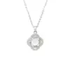 Colar Yinbei S925 Prata Esterlina Flor Gelo Calcedônia Branca Transparente Feminino Design de Nicho Fresco e Doce Corrente para Clavícula de Alta Qualidade