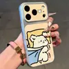 Funda con Estampado de Pareja de Cachorros Adecuada para Apple 17Promax Funda de Teléfono de Cobertura Total de Dibujos Animados Protección Anti-Caídas de Cobertura Total
