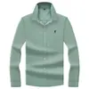 Camisa Polo Bordada Popular Paul do TikTok, Camisa de Algodão com Gola Dobrável de Manga Longa para Homens, Top de Tecido Oxford Sem Amassar