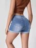 Amazon Cross-border 2025 Verão Novo Shorts Jeans Femininos Rasgados Modernos Estilo Europeu e Americano Casual Calças de Três Quartos