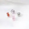 Anel Espaçador de Engrenagem de Floco de Neve Banhado a Prata em Cobre com Zircônia Anel de Corrida Material para Pulseira Colar Acessórios
