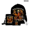 2025 Hombre de Palo de Madera Transfronterizo Shan Hai Jing Tungtungtung Mochila Escolar Mochila de Hombro Estuche Tres Piezas