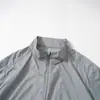 Ropa de Piel Deportiva Casual para Hombre para Exteriores Verano Montañismo Seda de Hielo Ligera Chaqueta de Piel con Cuello Alto 7180
