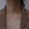 Fangxing Colar Geométrico Longo de Prata de Lei S925 Feminino Estilo Coreano Corrente de Clavícula Simples Moda Nicho Luxo Acessível Versátil
