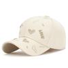 Gorra de Béisbol de Alta Calidad para Mujer Ins Cara Pequeña Parte Superior Dura 3D Tridimensional Línea Dorada AMOR Moda Estilo Coreano Gorra de Moda