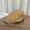 Gorra retro estilo Hong Kong de cuero PU para mujer, otoño e invierno, versátil, chica popular, individualista, nicho, boina adelgazante