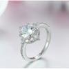 Anillo de dama con forma de flor y diamantes, el más vendido, nuevo, popular en Europa y Estados Unidos, anillo de simulación de diamante de circonita, ventas directas de fábrica