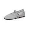 Sandalias Planas Mary Jane de Malla con Pedrería Personalizadas para Aumentar la Altura de Mujer con Diseño Hueco, Zapatos de Red, Zapatos para Mujer Talla Grande