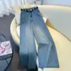 Jeans de Cintura Alta Personalizados Adelgazantes Versátiles para Mujer Otoño 2026 Nuevos Pantalones de Pierna Ancha Sueltos Casuales Pantalones Banana