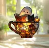 Decoración de Halloween de Amazon Transfronteriza Fantasma Leyendo Atrapasoles Manualidades Colgantes Colgante