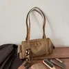 Bolsa de Almohada de Mano Retro Escarchada 2026 Otoño/Invierno Nueva Versátil para Viajar al Trabajo Bolso de Hombro Casual Simple Boston Bag