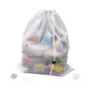 Bolsa de Almacenamiento para Juguetes Infantiles Bolsa de Malla con Cordón Organizador de Bloques de Construcción Lego Bolsa de Malla con Cordón Blanco Clasificación y Almacenamiento