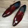 Zapatos Aofu 3756 Nuevos Zapatos de Vestir Puntiagudos para Hombre Zapatos con Hebilla Versión Europea Hebilla Metálica Zapatos de Hombre Hombre