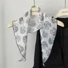 Bufanda Triángulo Cinta para la Cabeza Estampado de Flor de Anacardo Pañuelo Pequeño de Seda Combinación Versátil Protección para el Cuello Bufanda Pequeña Delgada Cinta para la Cabeza Cinturón Primavera Primavera