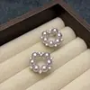 Brincos de Tarraxa Pérola Rosa Zircônia Manta Redonda Agulha de Prata Estilo Francês 2026 Novos Brincos Únicos Mais Vendidos para Mulheres