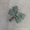 Pinza para el cabello dulce y linda para niños estilo coreano verde claro lunares coloridos lazo pequeño clip BB clip lateral clip para flequillo