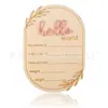 Letrero Conmemorativo de Madera HelloWorld Letrero con Nombre de Recién Nacido Atrezo para Foto de Nacimiento de Bebé Decoración para Baby Shower