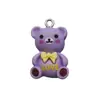 Urso Desenho Animado Fofo com Laço Acessórios DIY Cola de Creme Resina Chaveiro Brincos Pulseira 3D