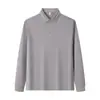 Contiene Camisa Polo de Manga Larga de Lana de Oveja para Hombre 240g Top Cálido Casual Otoño Nuevo Polo Antiarrugas Personalización