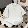 Camiseta de Manga Corta para Hombre de Algodón 270g con Diseño de Empalme Estilo Nuevo de Verano Estilo Coreano Tendencia Camiseta Juvenil Talla Grande