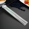 Palillos de Acero Inoxidable Nórdico 304 Antideslizantes para Hogar, Hot Pot, Uso Público, Cuadrados, de Trigo, Modernos, Simples, Japoneses