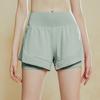 Shorts Esportivos Falsos de Duas Peças Anti-luz Feminino Solto para Corrida Roupa Externa Secagem Rápida Treinamento Yoga Fitness Hot Pants Calças de Três Pontos