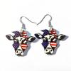 Amazon aretes Día de la Independencia Americana bandera mariposa vaca dedo Smiley águila colgante joyería amor aretes