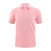 Camisa polo de secado rápido con logo personalizado, transfronteriza 215g casual absorbente de sudor transpirable de manga corta con cuello grande para hombre