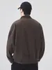 Roupas Masculinas Fengshe / Jaqueta de algodão puro estilo americano, jaqueta corta-vento com gola alta, modelagem solta retrô da moda, top estiloso e casual