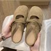 Sandalias Baotou para Mujer Verano Ropa Exterior 2025 Nuevos Planos Zapatos Birkenstock Medias Pantuflas Zapatos de Mujer Zapatos Mary Jane