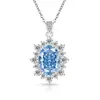 Transmisión en Vivo Más Vendido Collar Huevo de Paloma Gigante con Corte Flor de Hielo de Piedra Preciosa con Deslumbrante Colgante Girasol de Diamante de Alto Carbono, Disponible para Dropshipping