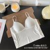 Camisola de verano con escote en V y espalda descubierta de seda helada, copa fija, ropa interior de látex, top de tubo exterior, top interior sexy