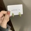 Brincos de Design de Nicho de Alta Qualidade, Moda para o Dia a Dia, Estilo Cool para Mulheres, Quadrados Simples Coreanos, Camada Dupla, Círculo de Cristal, Temperamento