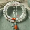 Nuevo Pulsera de Doble Círculo con Perlas Estilo Chino Tianshan Green para Mujer Hebilla de Seguridad de Jade Estilo Chino Pulsera de Aventurina Joyería al por Mayor