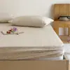 Lençol de baixo de algodão puro com camada dupla de gaze estampada, estilo coreano, simples e fresco, protetor de colchão, roupa de cama