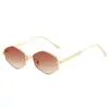 Gafas de sol poligonales de metal con forma de rombo personalizadas de moda, populares en Europa y América, Protección solar para exteriores, Gafas de sol de moda para mujer