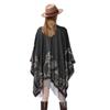 Nuevo cárdigan con borlas y patrón transfronterizo para otoño e invierno, sencillo y combinable, estilo europeo y americano, cálido y abrigado para mujer.