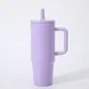 Novo copo de gelo simples de camada dupla com retenção de frio e alça, isolamento em aço inoxidável, à prova de vazamentos, bico dobrável, copo de carro portátil
