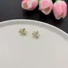 Pendientes de Botón Florales de Piedra Ojo de Gato Populares de Verano, Frescos y Suaves, Estilo Francés con un Diseño de Nicho, Pendientes Dulces, Sencillos y Versátiles