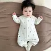 0Macacão Bebê Sem Pé Primavera e Outono Macacão 1 Algodão Puro Roupa Infantil 3 Macacão de Engatinhar Bebê Roupas de Recém-nascido Manga Longa