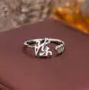 Anillo de Plata de Ley 925 100 Apellidos Familiares Apellido Familiar Anillo para Mujer Nuevo Amor Diseño de Nicho Sentido Anillo de Dedo Abierto Todo-partido Regalo