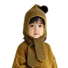 Gorro para Bebé Otoño e Invierno Gorro con Orejitas para Recién Nacido Algodón Puro Lindo Cálido Tejido de Felpa para Bebés Niños y Niñas