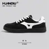 Tênis de Treino Alemão Color-Blocking Preto e Branco Global para Homens, Novos Tênis de Cano Baixo Outono 2026, Sapatos Esportivos Casuais Tendência Retro para Homens