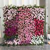 Comercio Electrónico Transfronterizo Pared de Fondo de Pared de Flores Artificiales 3D Rosadas con Respaldo de Tela Rosa Hortensia Boda Decoración de Festival Pared de Flores Boda