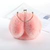 Bolso de peluche para mujer, bandolera portátil de princesa, bolso de peluche de piel sintética, nuevo estilo, bolso con cadena y orejas de conejo a juego.