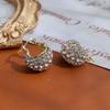 Nuevos pendientes de lujo con destellos y diamantes, de moda, elegantes, de alta gama, estilo de celebridad, elegantes, con hebilla en forma de U, con forma de cesta de flores.