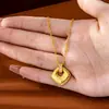 Tendencia Nacional Colgante de Oro Arena Vietnamita, Colgante Hueco Geométrico Vintage Incrustado con Diamantes, Estilo Étnico, Color Duradero, Joyería para Mujer, Fuente de Suministro